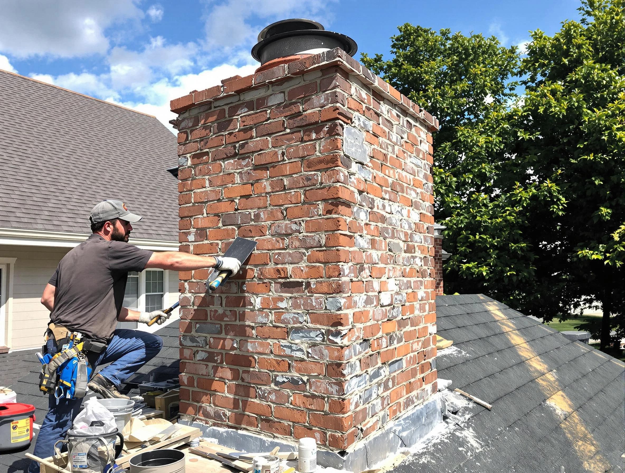 Completed chimney rebuild by Smyrna Chimney Sweep in Smyrna, GA