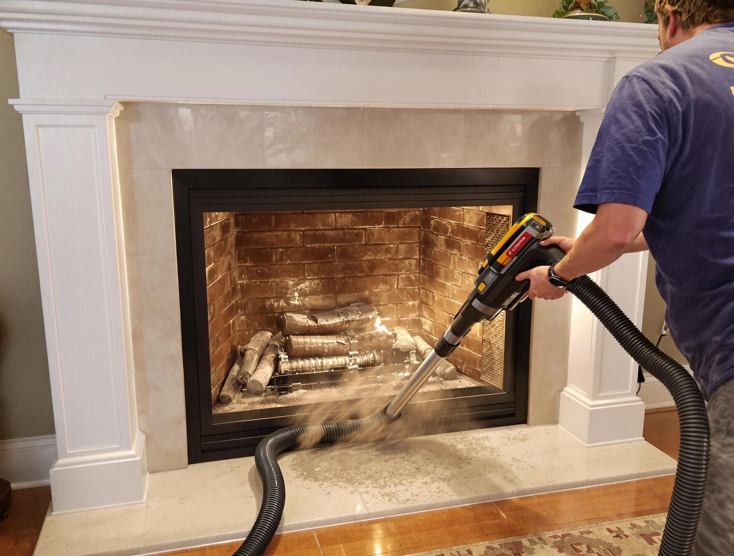 Fireplace cleaning performed by Smyrna Chimney Sweep in Smyrna, GA