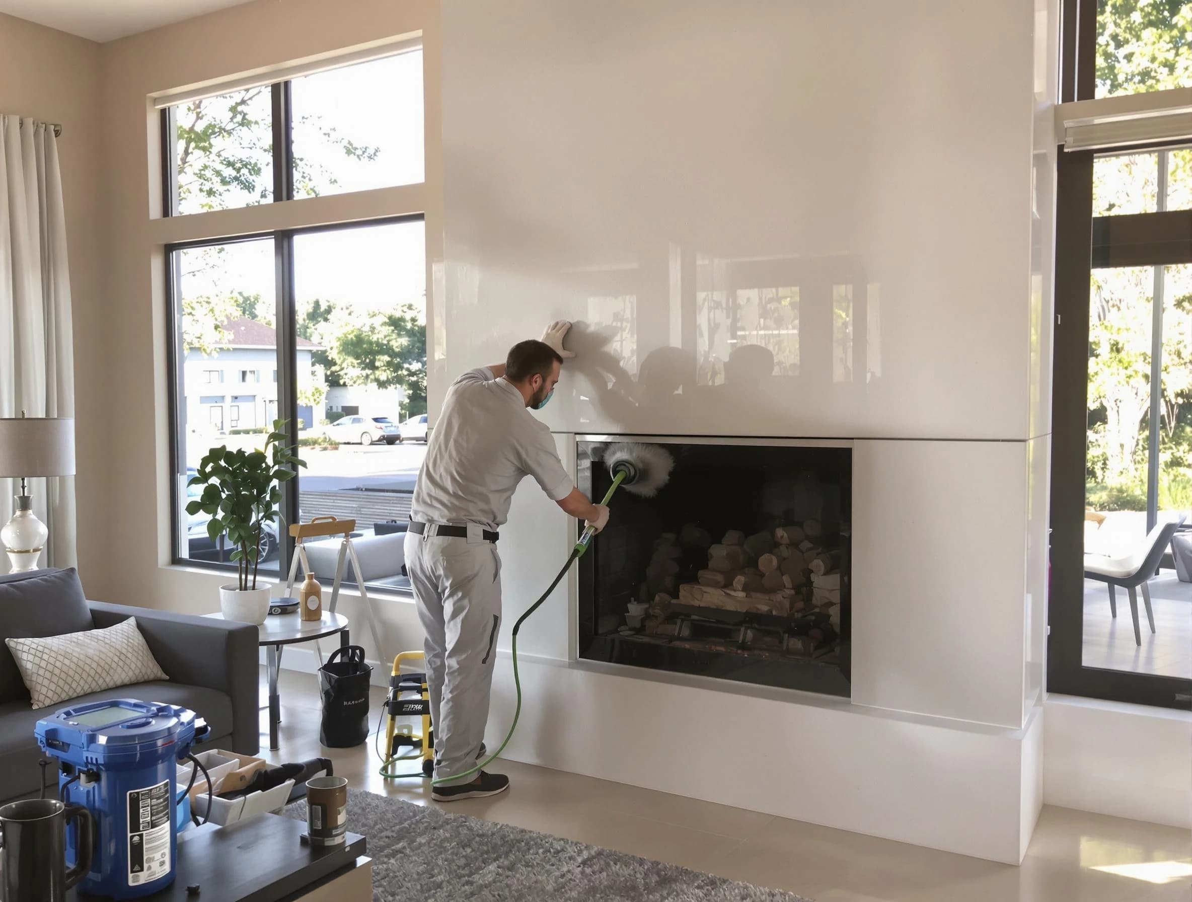 Smyrna Chimney Sweep performing thorough soot removal in Smyrna, GA