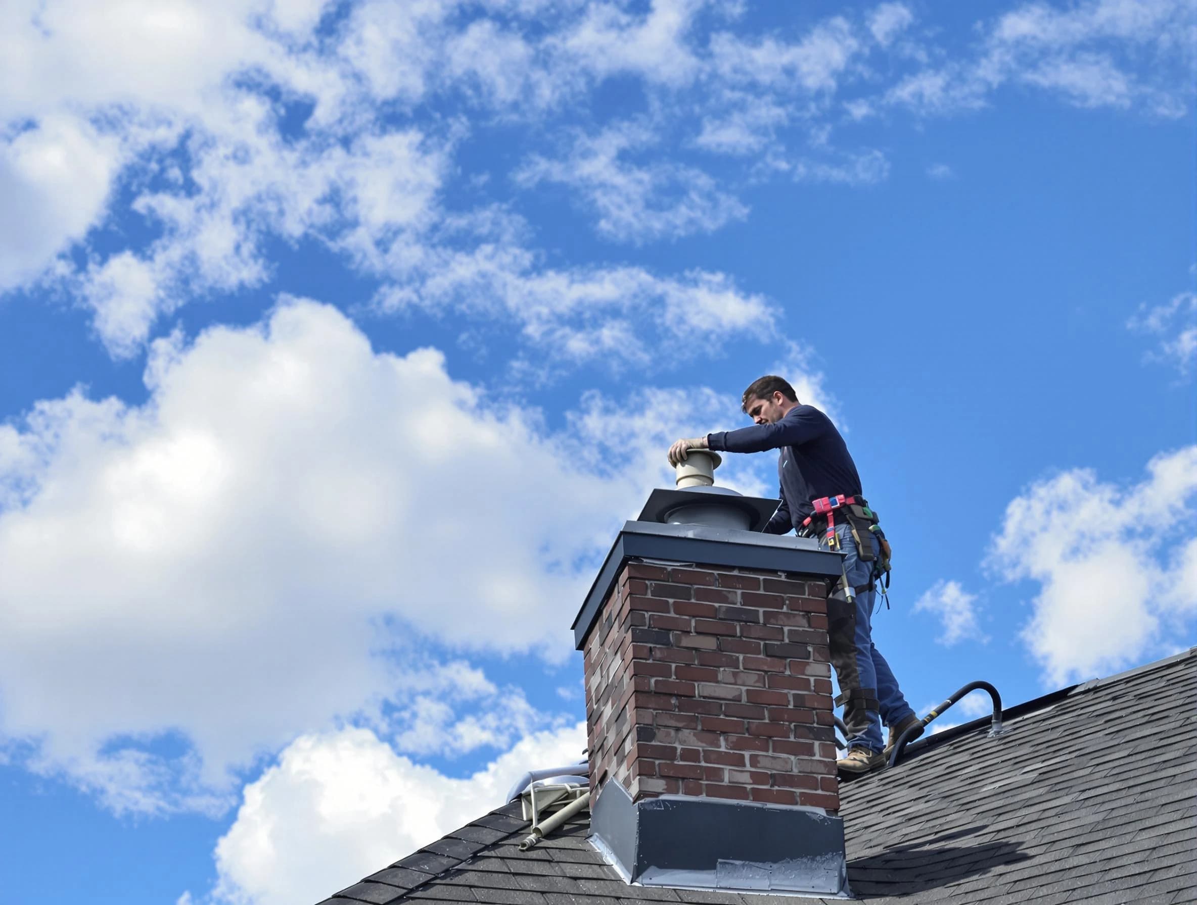 Smyrna Chimney Sweep installing a sturdy chimney cap in Smyrna, GA