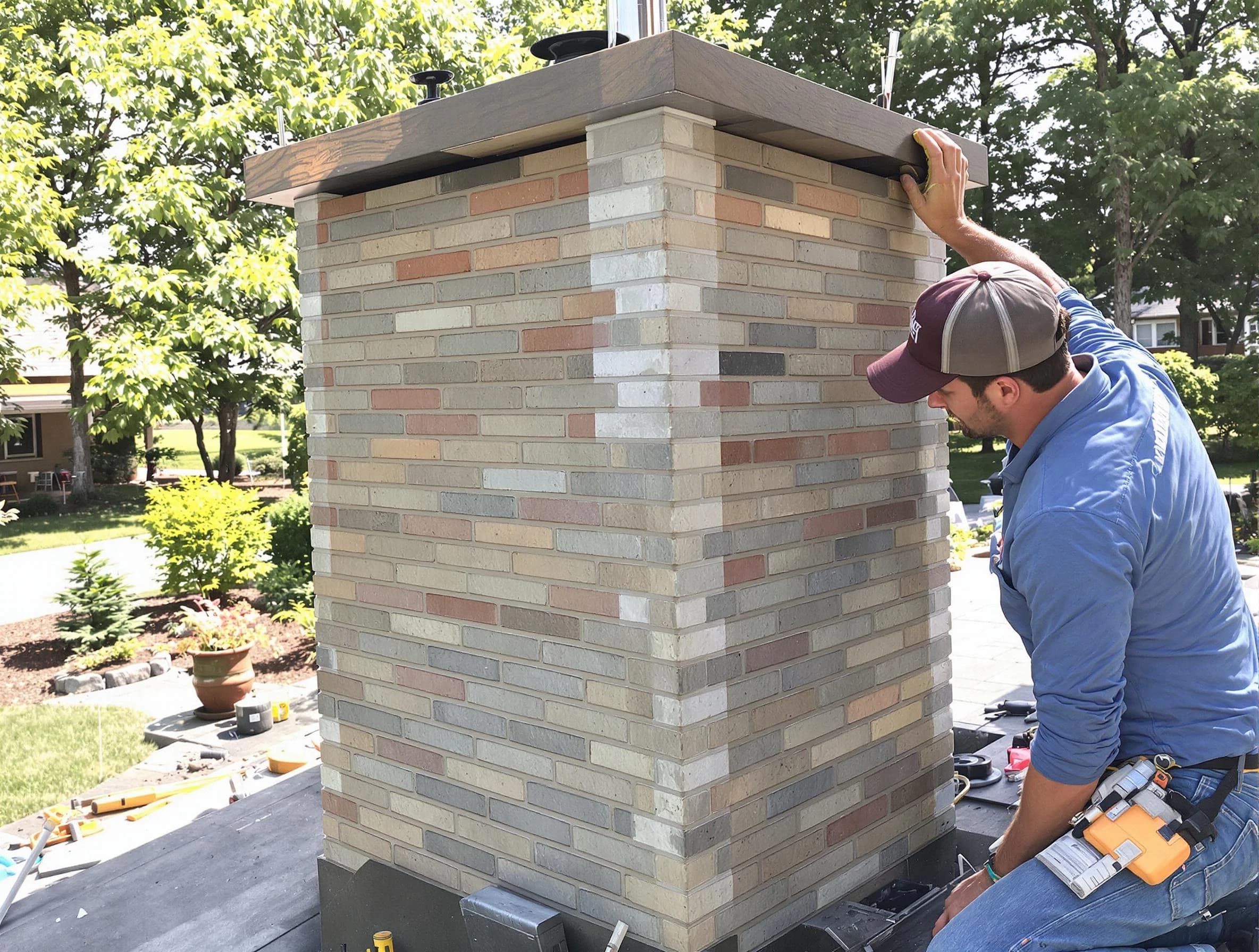 Smyrna Chimney Sweep completing a modern chimney remodel in Smyrna, GA