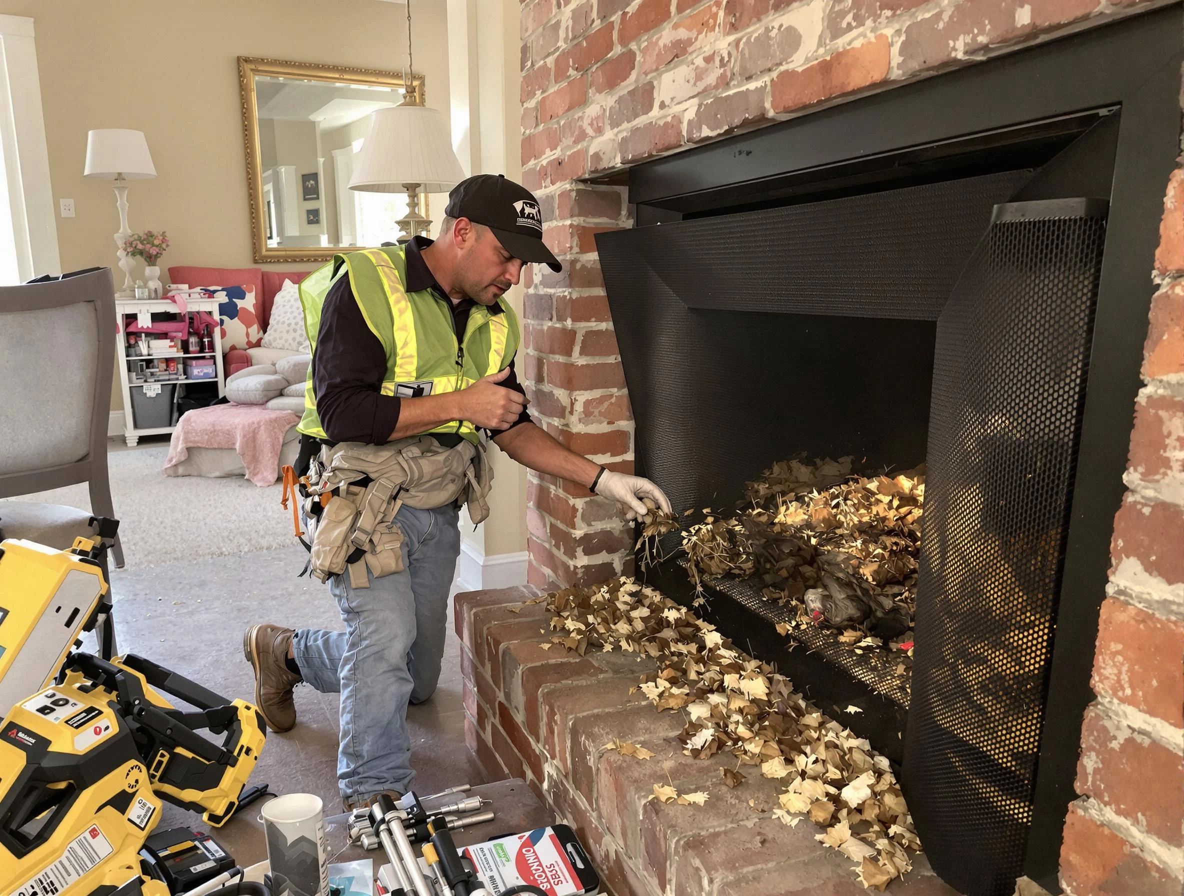 Safe screening installation by Smyrna Chimney Sweep in Smyrna, GA