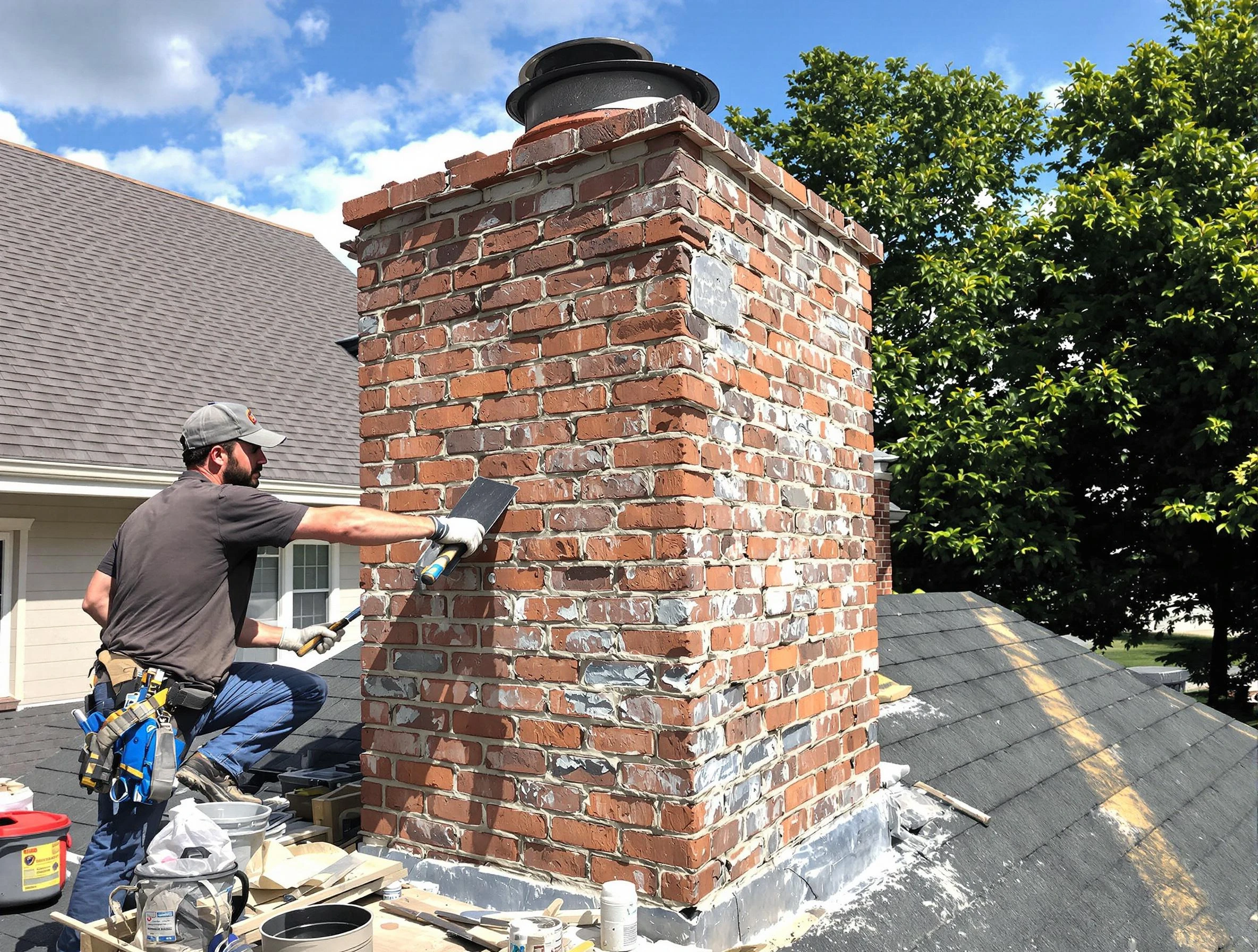 Completed chimney rebuild by Smyrna Chimney Sweep in Smyrna, GA