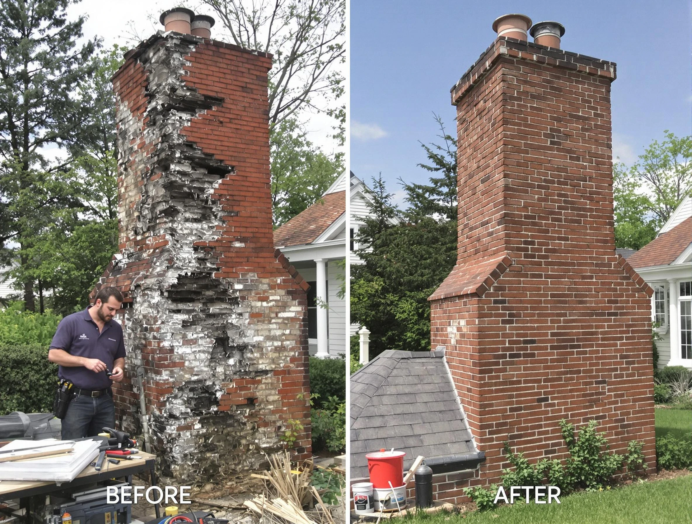 Smyrna Chimney Sweep performing a full chimney restoration in Smyrna, GA