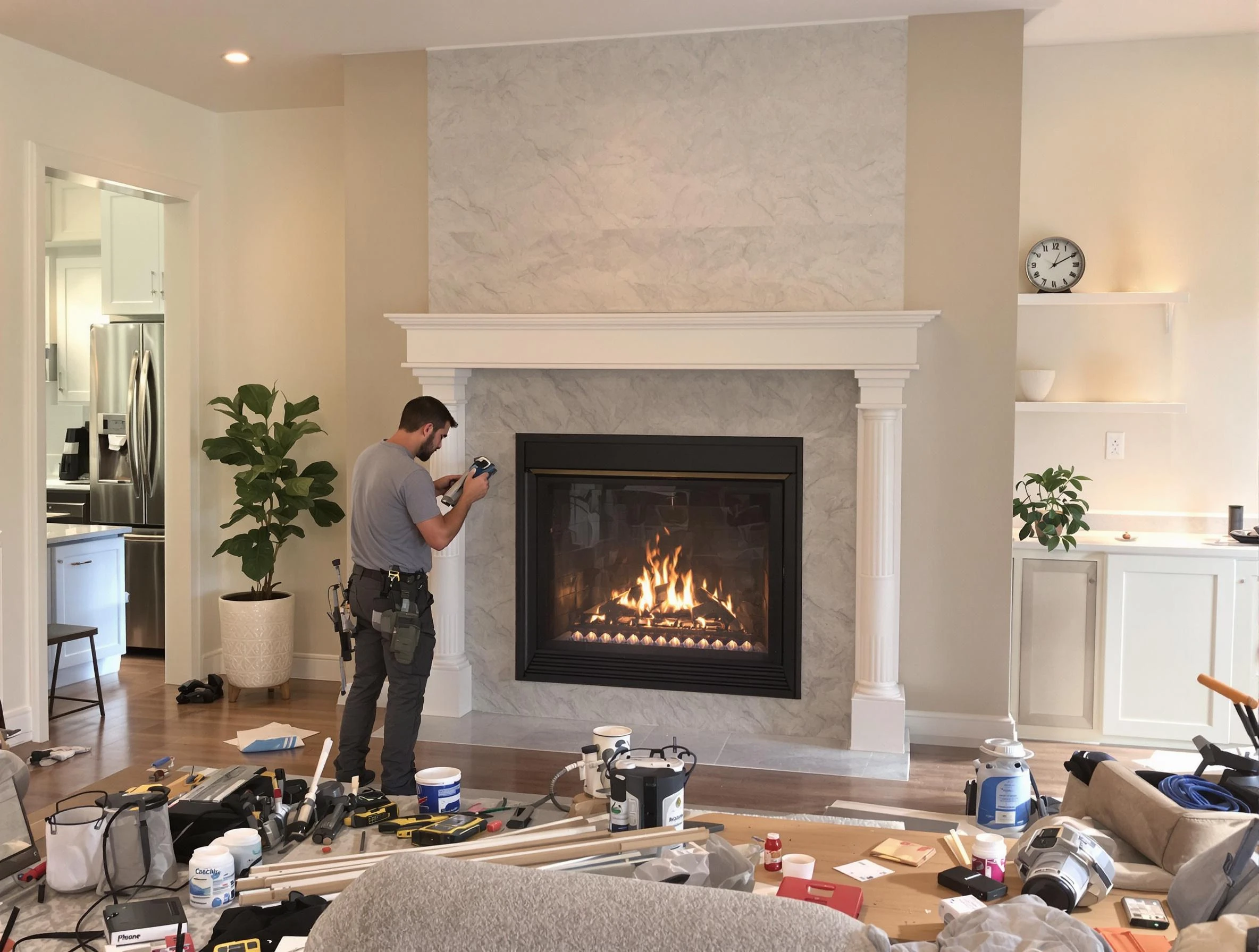 Newly installed fireplace by Smyrna Chimney Sweep in Smyrna, GA